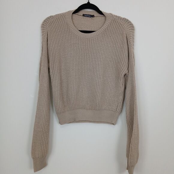 Boohoo Sweaters - Boohoo Cropped Sweater Women Small Chunky Knit Minimalist‎ Cozy Casual Modern